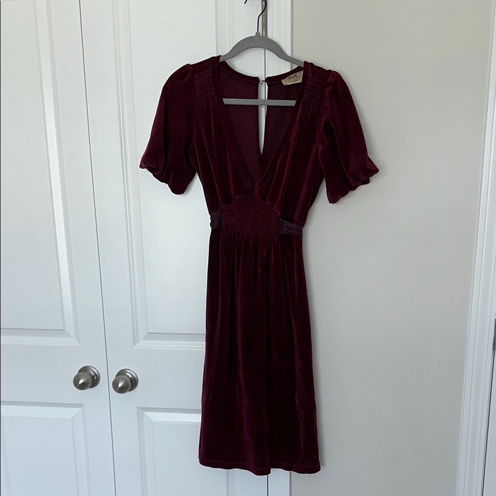 Vintage Velvet Juicy Couture Wine Midi Dress